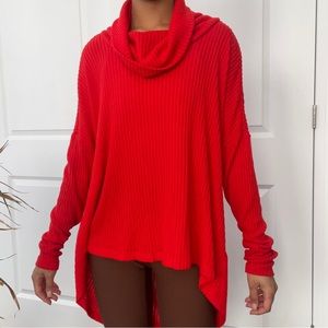 Urban Outfitters Red Oversized Turtleneck